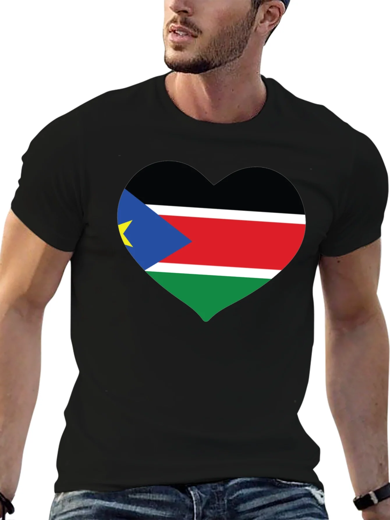South Sudan Flag Heart T-Shirt