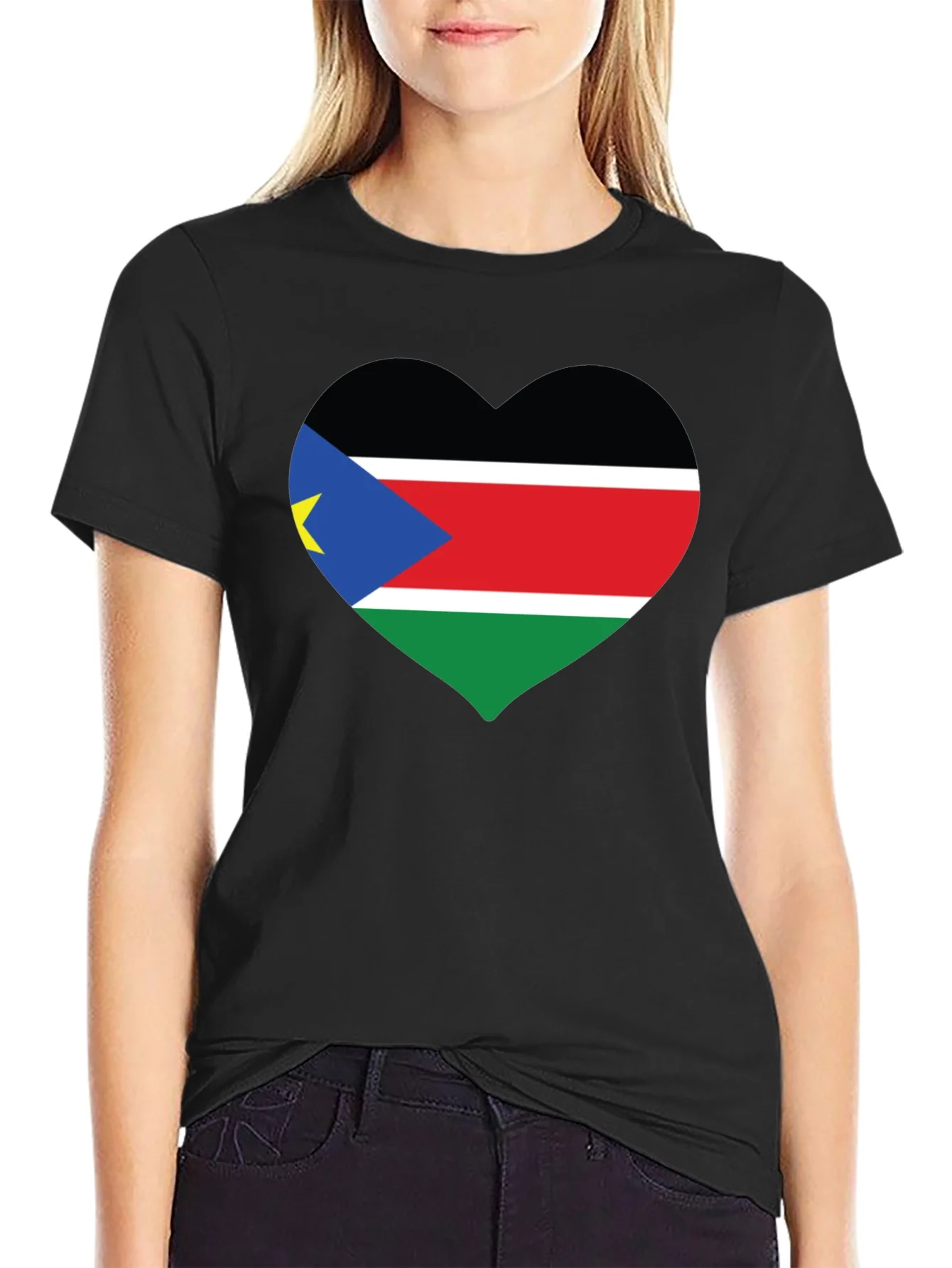 South Sudan Flag Heart T-Shirt