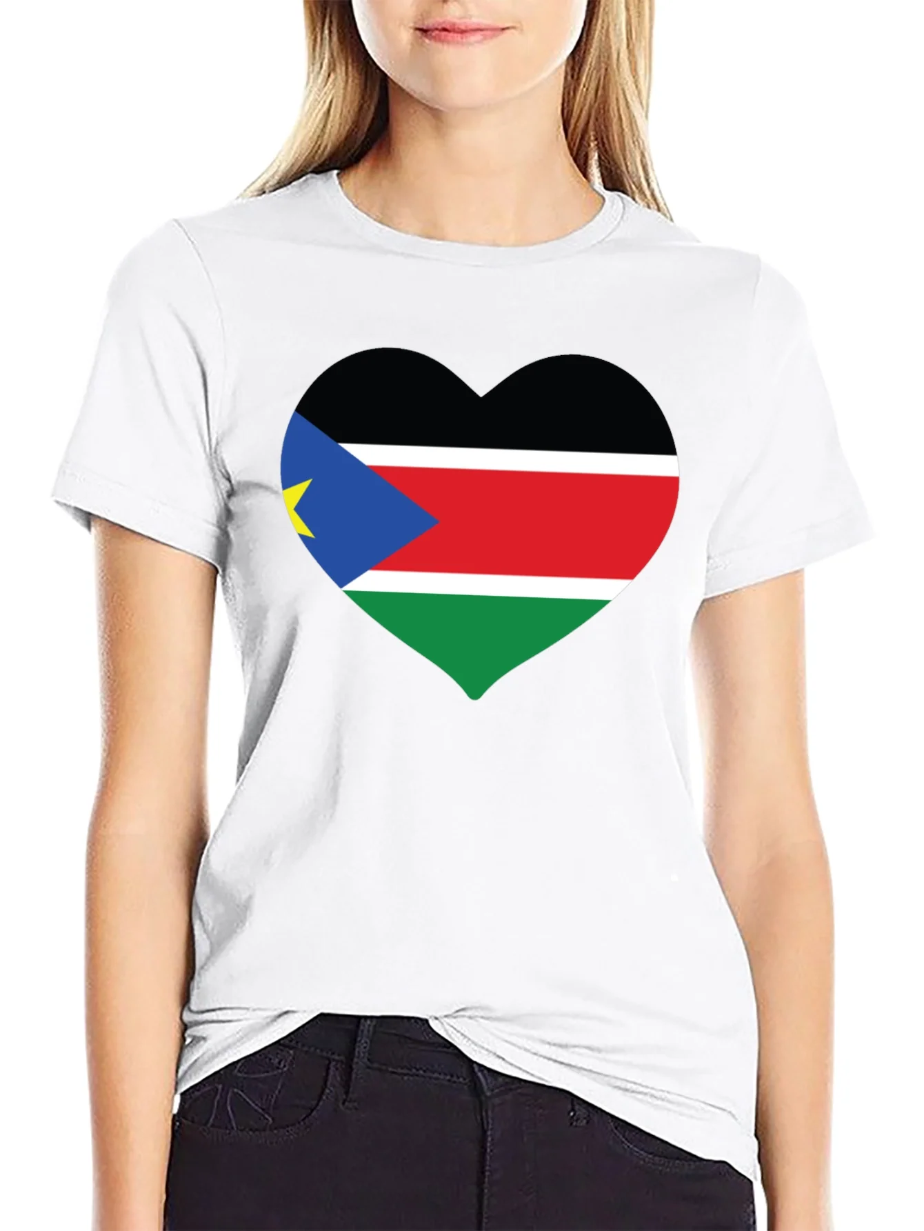 South Sudan Flag Heart T-Shirt