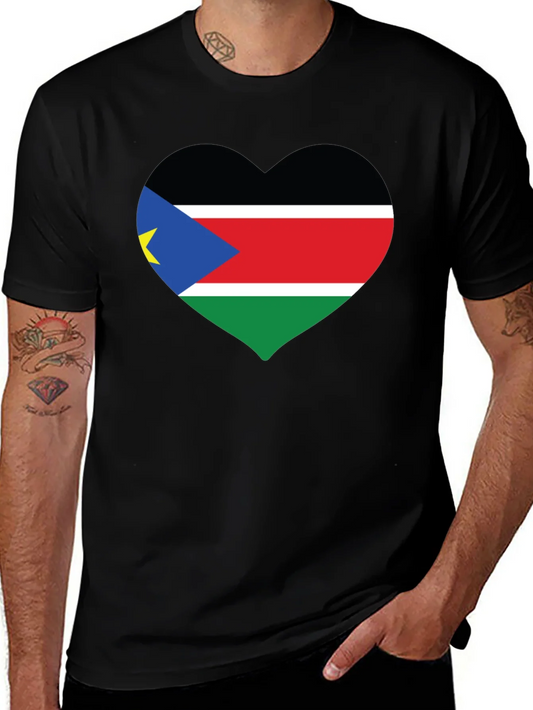 South Sudan Flag Heart T-Shirt