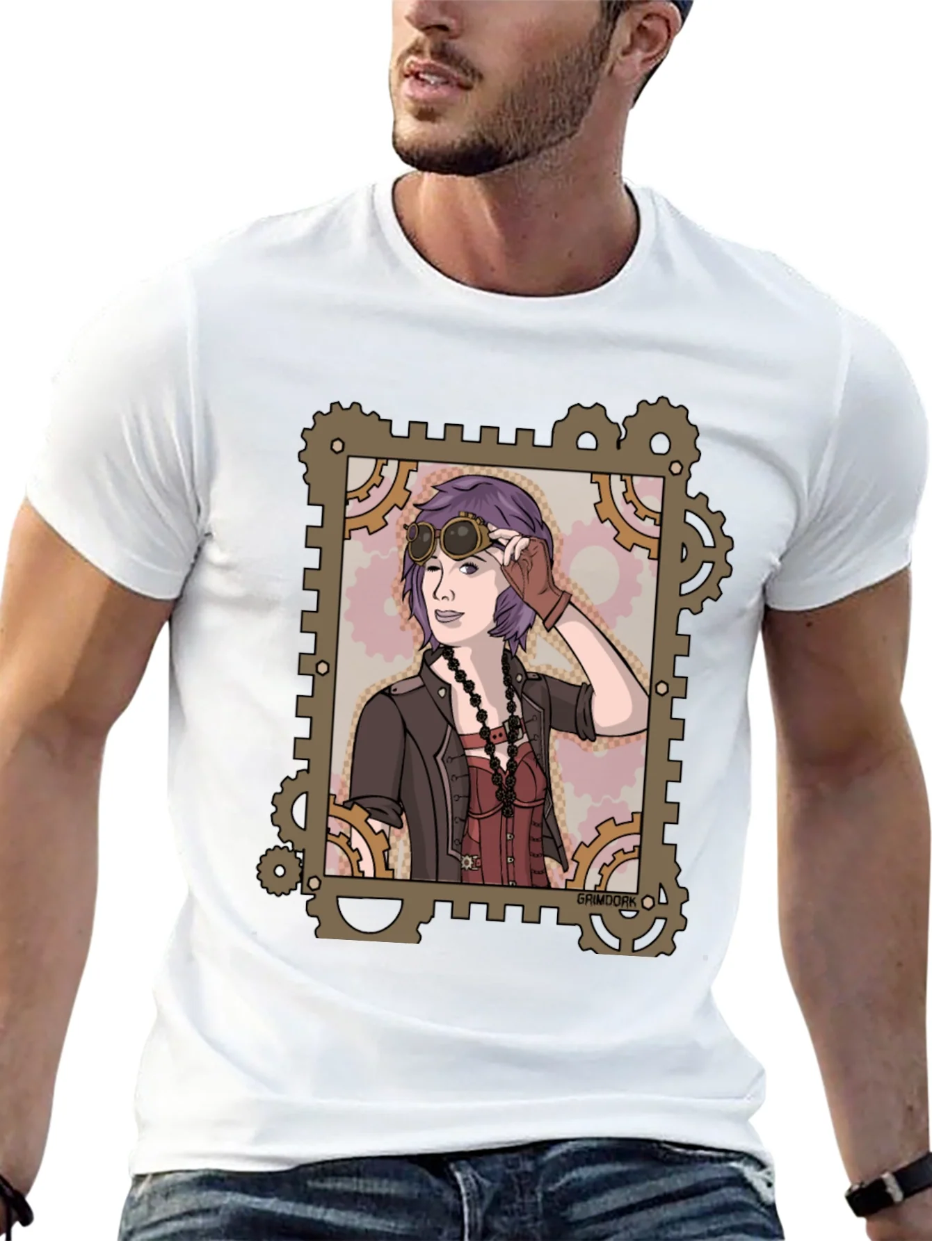 Steampunk Girl Graphic Tee - Gear Design