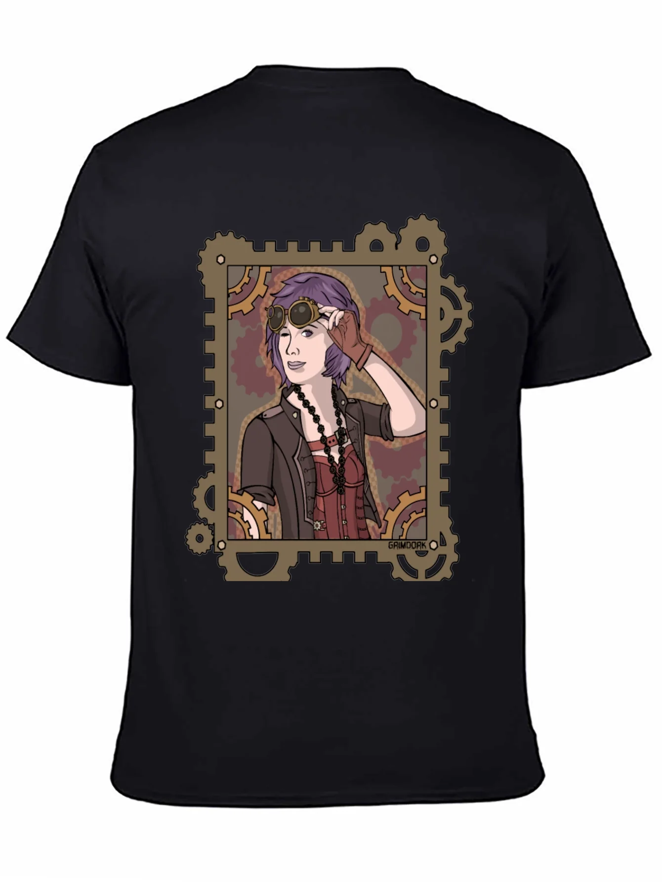 Steampunk Girl Graphic Tee - Gear Design