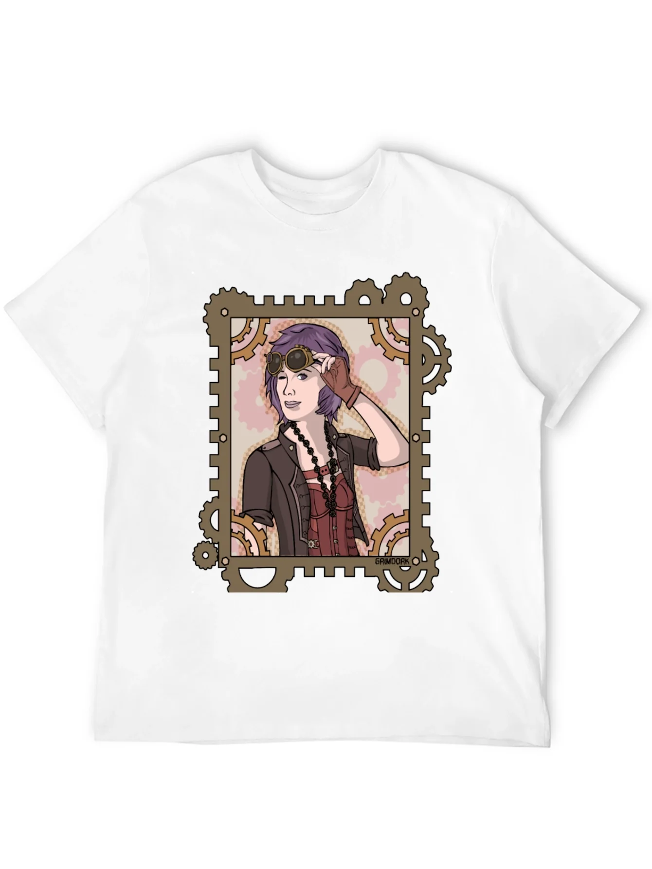 Steampunk Girl Graphic Tee - Gear Design