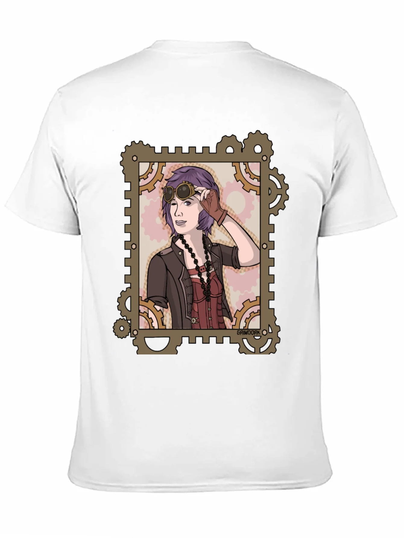 Steampunk Girl Graphic Tee - Gear Design