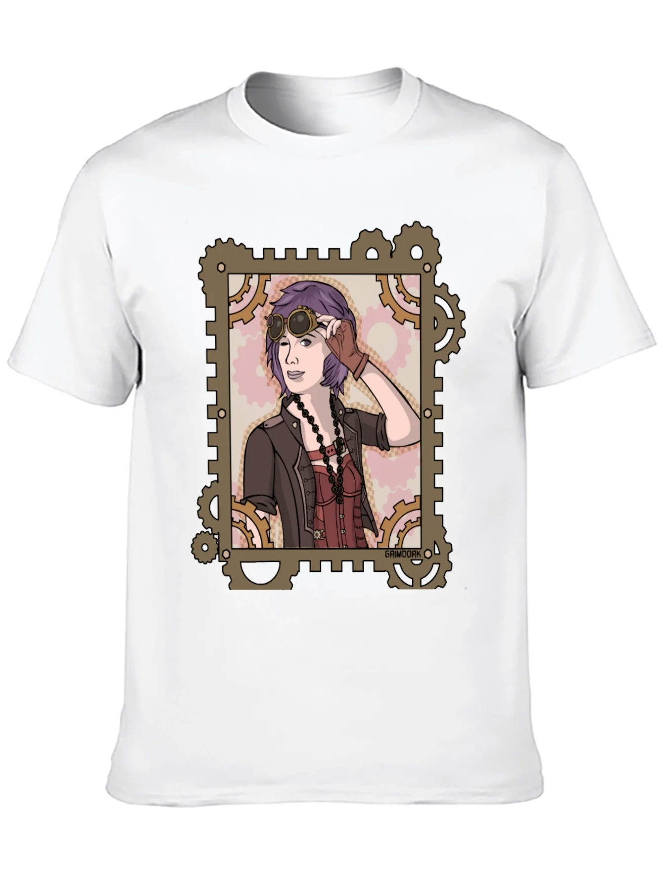 Steampunk Girl Graphic Tee - Gear Design