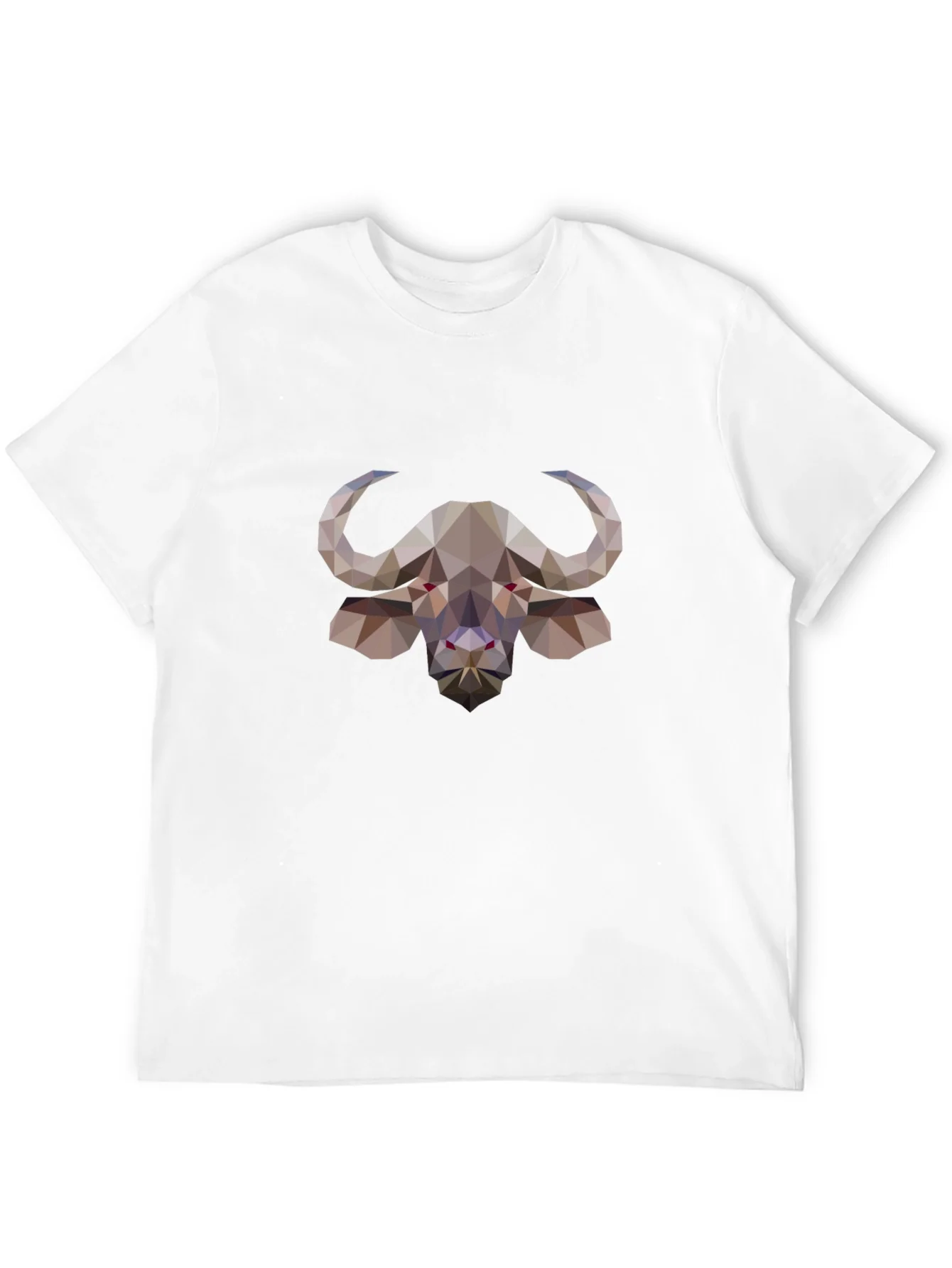 Geometric Buffalo Graphic Tee - Stylish Black T-Shirt
