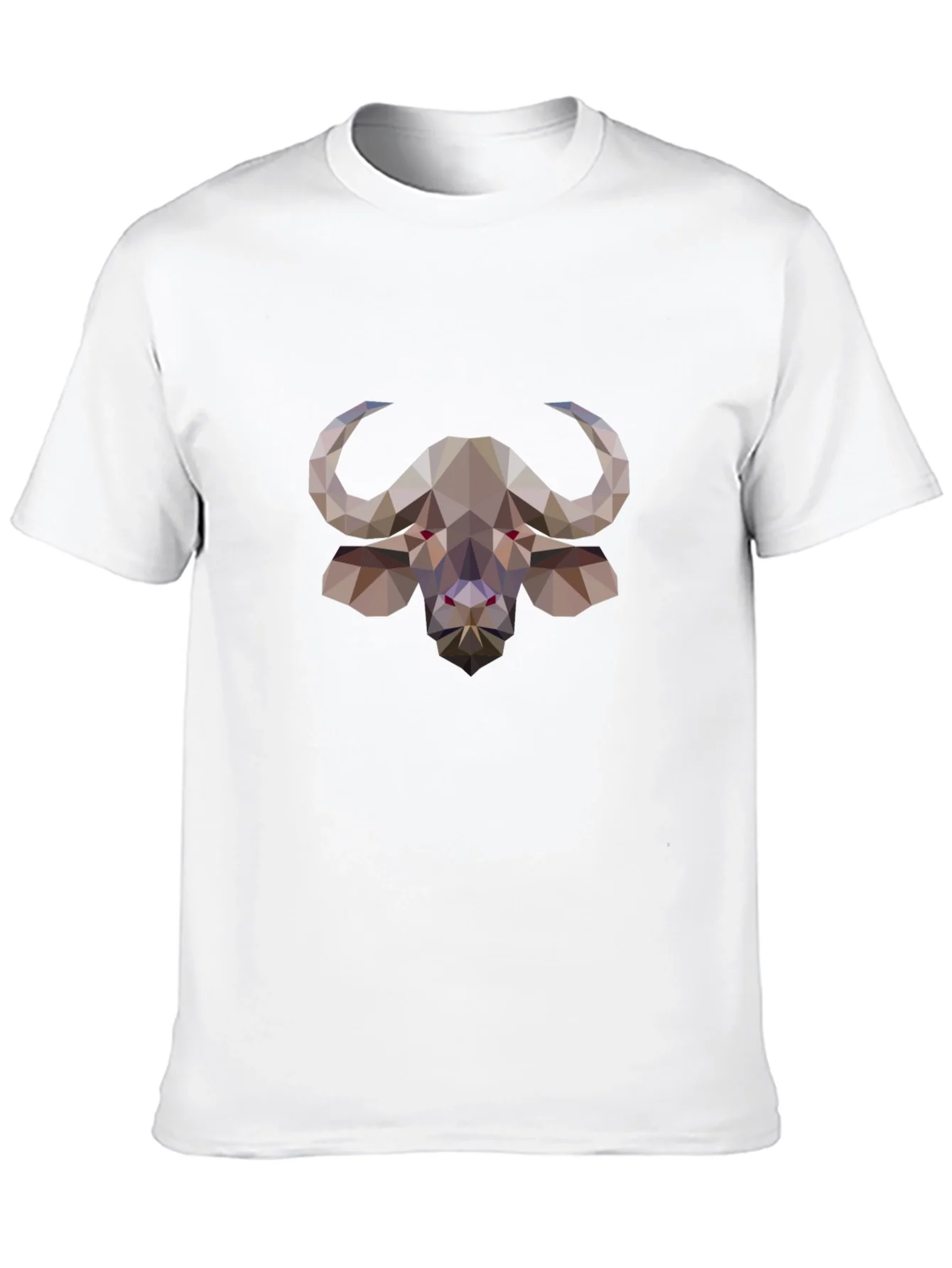 Geometric Buffalo Graphic Tee - Stylish Black T-Shirt