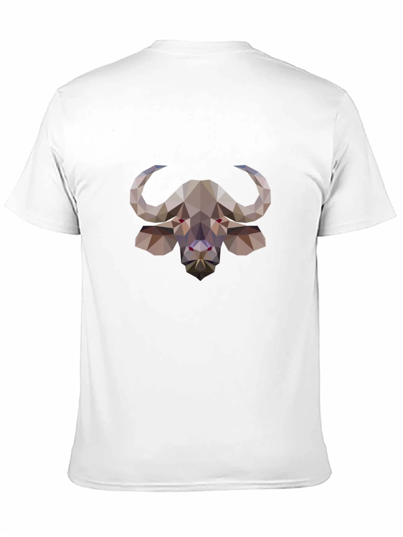 Geometric Buffalo Graphic Tee - Stylish Black T-Shirt