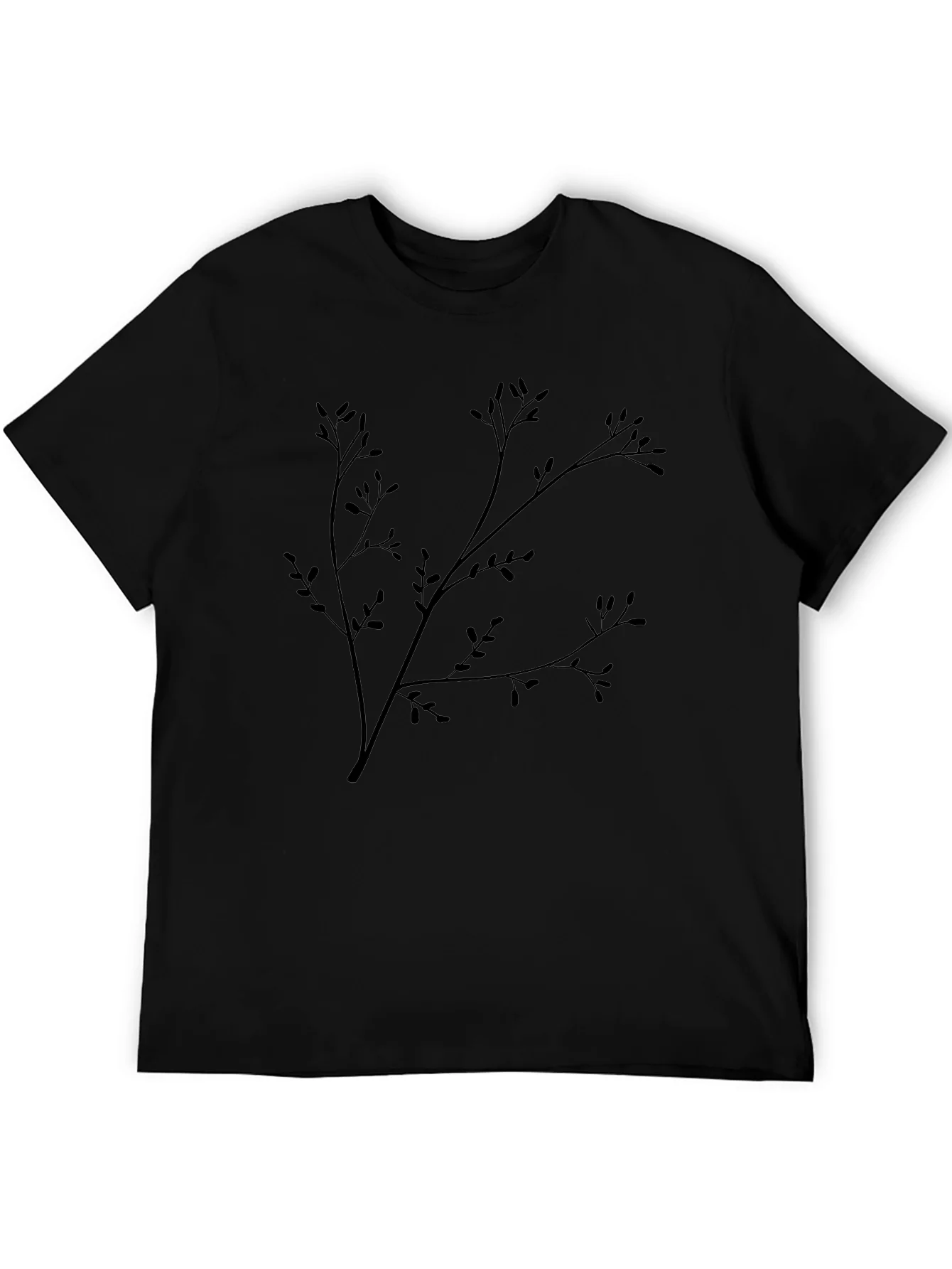 Black Branch Print T-Shirt