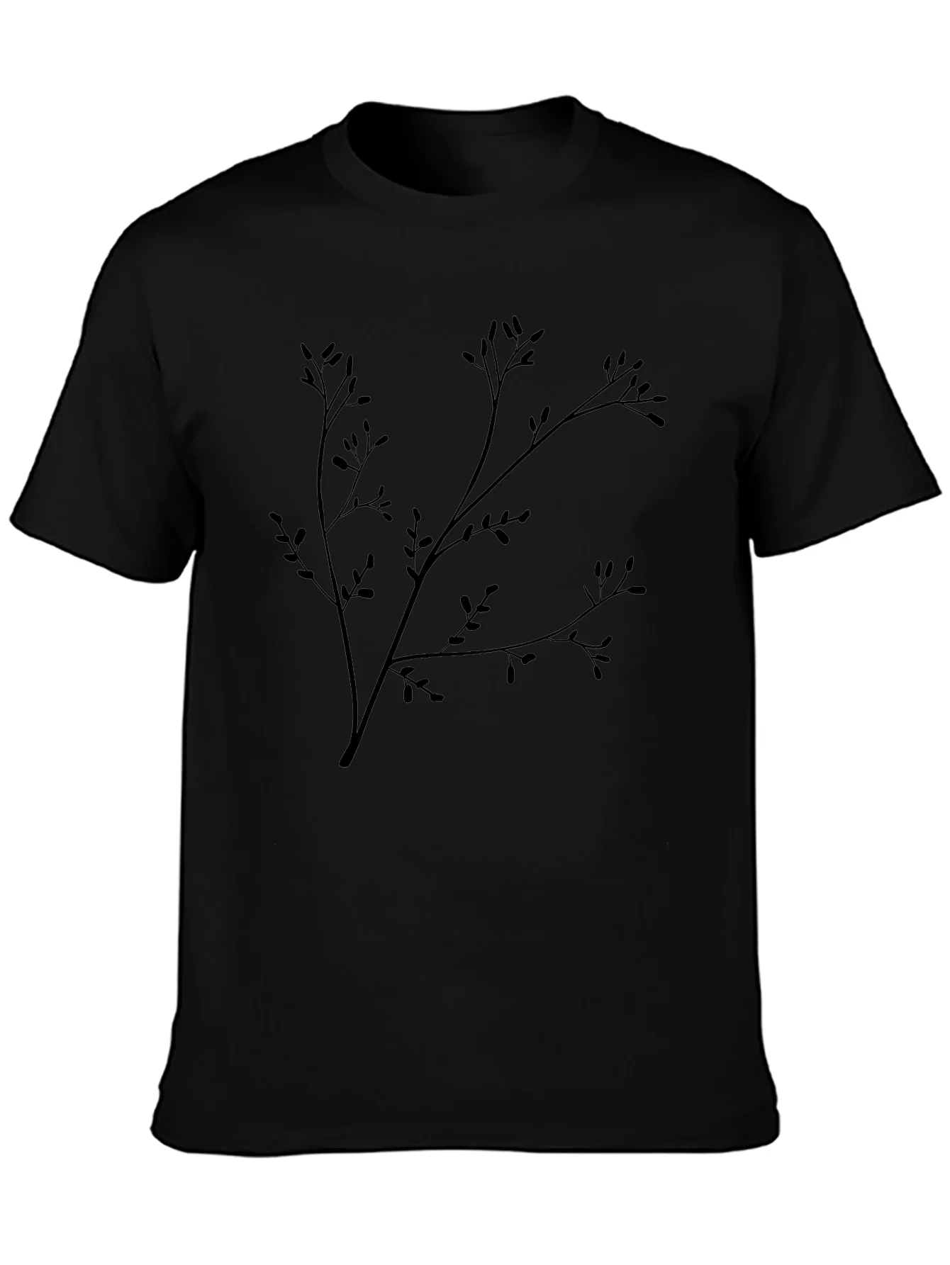 Black Branch Print T-Shirt