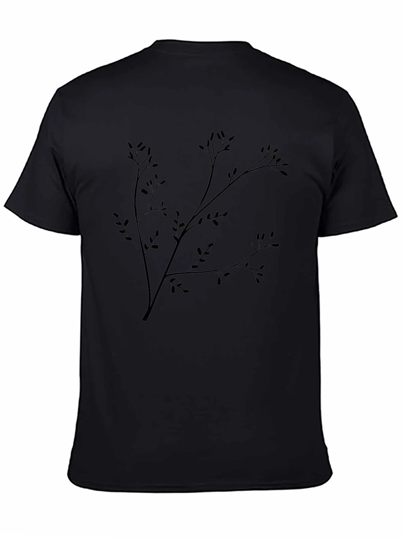 Black Branch Print T-Shirt