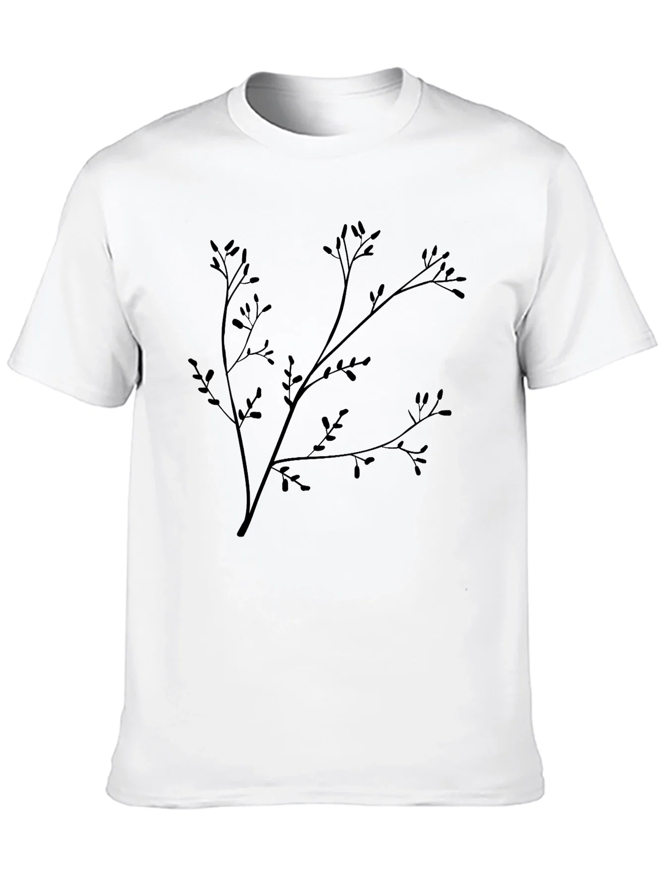 Black Branch Print T-Shirt